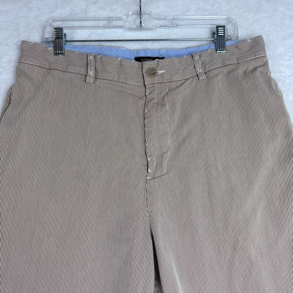 J. Crew Mens Shorts Size 35 Brown Striped Cotton Casual‎ Classic Fit - Picture 2 of 10